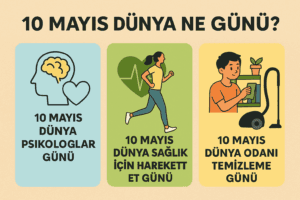10 Mayıs Dünya Ne Günü 10 Mayıs Dünya Psikologlar Günü 10 Mayıs Dünya Sağlık İçin Hareket Et Günü 10 Mayıs Dünya Odanı Temizleme Günü