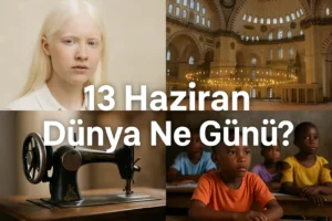 13 Haziran Dünya Ne Günü 13 Haziran Dünya Albino Farkındalık Günü 13 Haziran Dünya Dikiş Makinesi Günü (Sewing Machine Day) Görseli