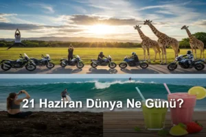 21 Haziran Dünya Ne Günü Dünya Yoga Günü Dünya Motosiklet Günü Dünya Müzik Günü Dünya Zürafa Günü Dünya Gündönümü Kutlama Günü Dünya Martini GünüDünya İnsanist Günü Dünya Günü Işığına Minnet Sunma Günü Dünya Hidrografi Günü Dünya Sörf Günü Dünya ALS Günü Dünya Selfie Günü Dünya Smoothie Günü