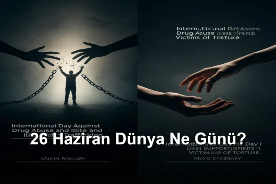 26 Haziran Dünya Ne Günü? 26 Haziran Dünya Uyuşturucu Kullanımı ve Kaçakçılığı ile Mücadele Günü (International Day Against Drug Abuse and Illicit Trafficking) Dünya İşkence Görenlerle Dayanışma Günü (İşkence Kurbanlarını Destekleme) Günü (International Day in Support of Victims of Torture)