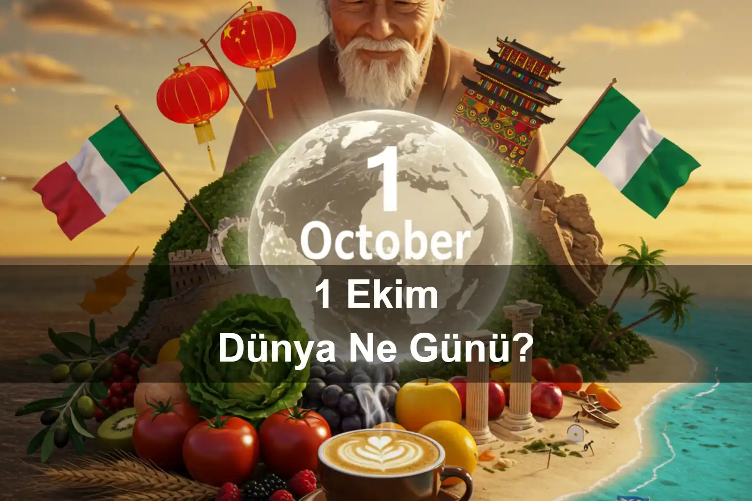 1 Ekim Dünya Ne Günü 1 Ekim Dünya Yaşlılar Günü 1 Ekim Dünya Vejetaryen Günü 1 Ekim Dünya Kahve Günü 1 Ekim Ulusal Çin Halk Cumhuriyeti Bayramı 1 Ekim Nijerya Bağımsızlık Günü 1 Ekim Kıbrıs Cumhuriyeti Bağımsızlık Günü 1 Ekim Tuvalu Bağımsızlık Günü